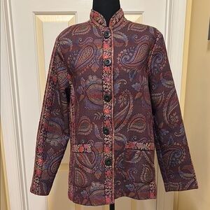 Koret Purple and Pink Blazer with Elegant Paisley Design